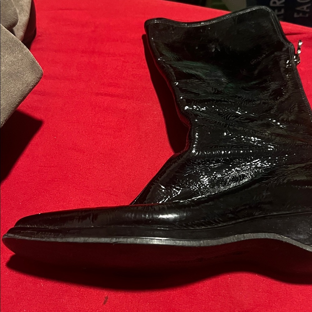 Ferragamo Black Patent Leather Boots